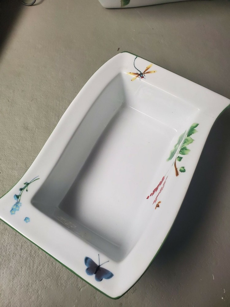 2 TEMP-TATIONS Bakeware Casserole Dishes Stand Dragonfly Fruit TEMPTATION
