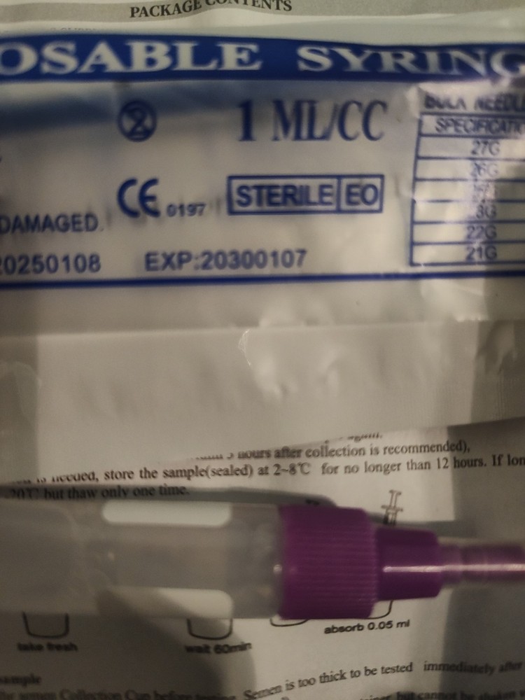 Fertility- Sperm Concentration Test Kit- Rapid Test Kit Expires 01/07/2030
