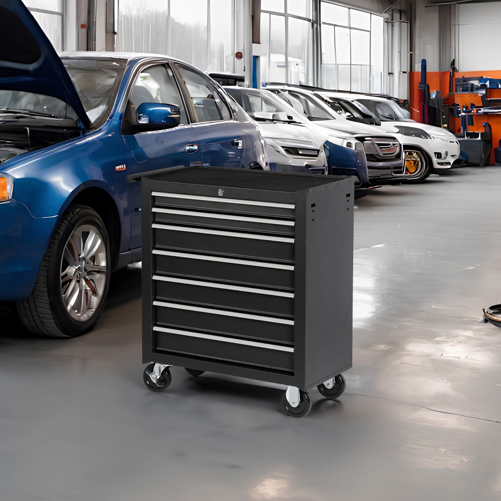 HYCHIKA Rolling Tool Chest with 7-Drawer Tool Box with Wheels Multifunctional To