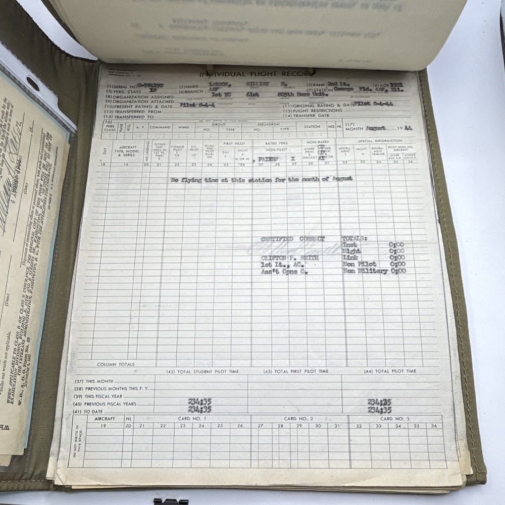 WWII US Army Air Force Pilot Navigation Kit Charts Docs Records Photos rare map