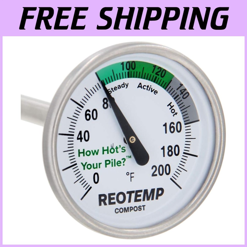 20 Inch Fahrenheit Compost Thermometer with Digital Guide