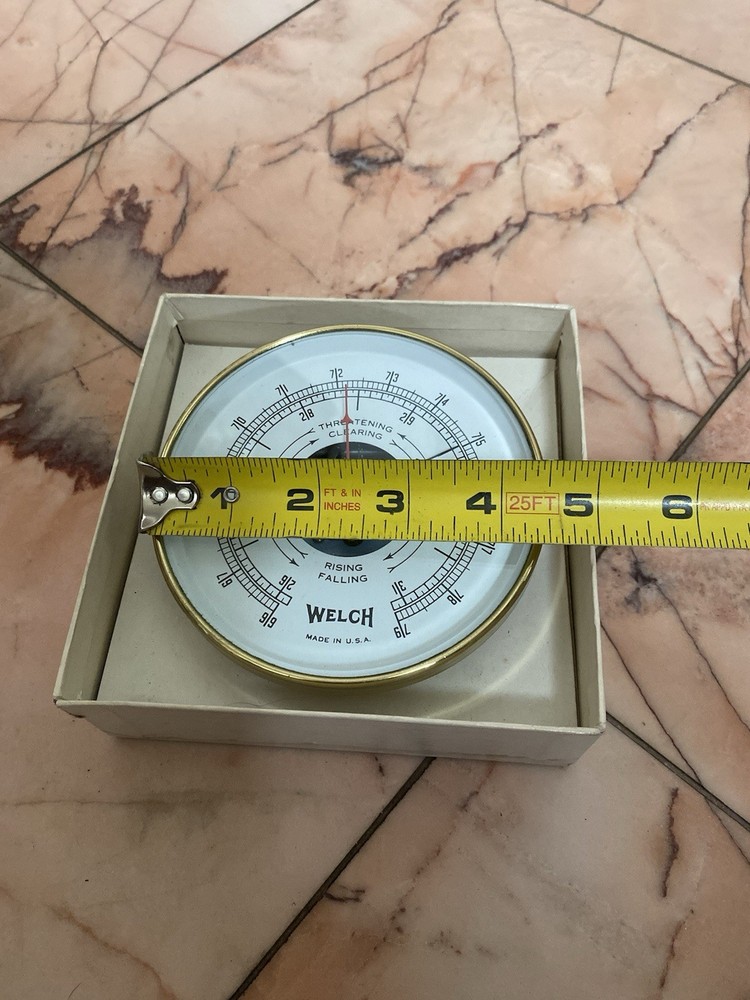 Vintage Welch Brass Barometer