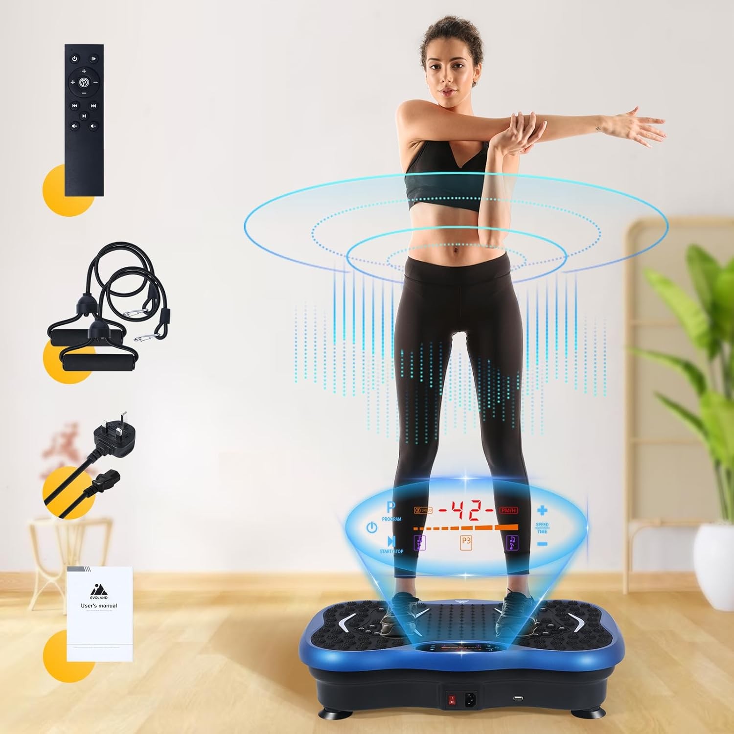Vibration Plate – Full Body Workout & Weight Loss Machine for Home，330lbs