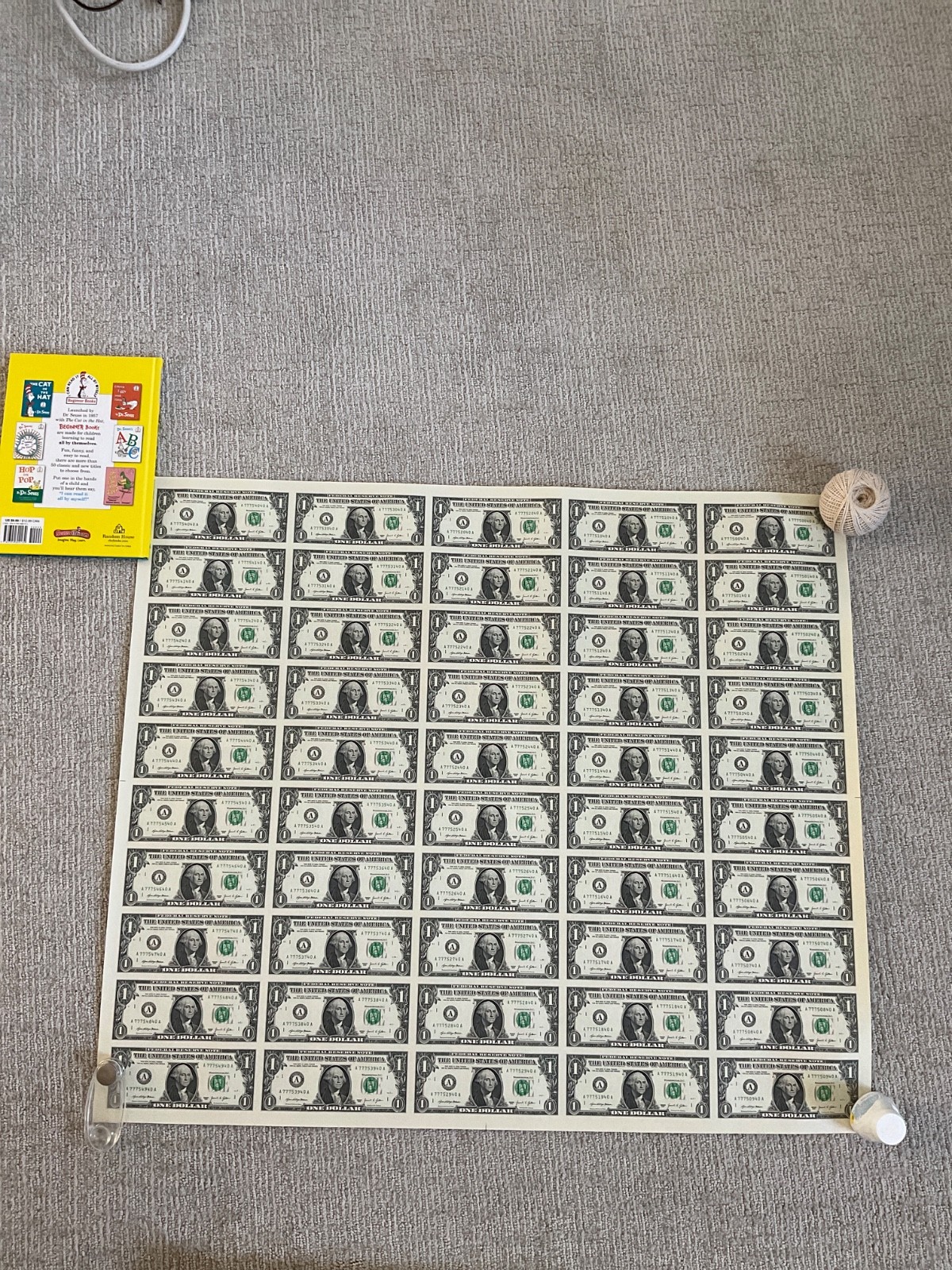 $1 50 Note Sheet Uncut Currency 2021 Boston (A)  face value $50