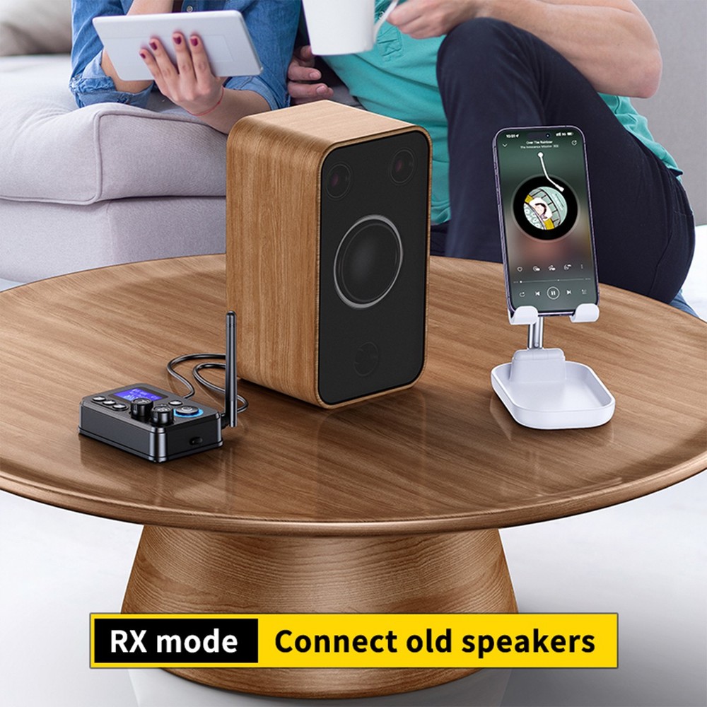 LCD Bluetooth 5.3 Transmitter Receiver Wireless Audio HiFi Music Adapter AUX RCA