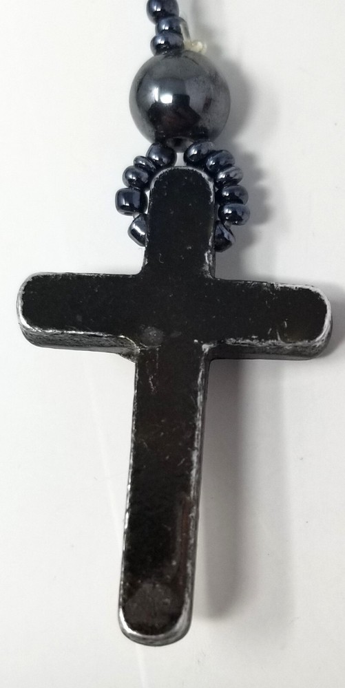 Vintage Black Hematite Bead Rosary