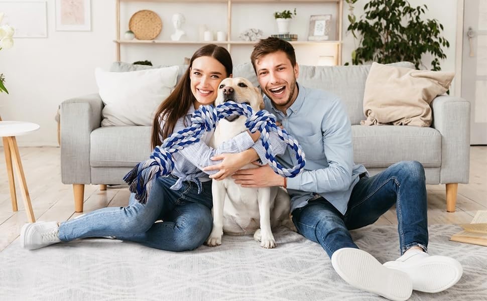 [3 Pack] Heavy Duty Dog Rope Toys-Large Tug & Chew Toy for Aggressive Chewers