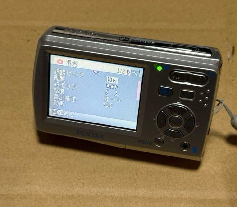 PENTAX Optio E60 Silver Compact Digital Camera Working Used Japan