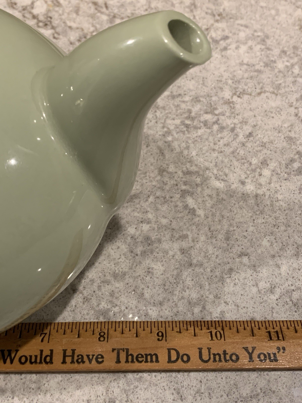 Beautiful Sage Green Ceramic Tea Pot Pitcher Marked #2 On Bottom