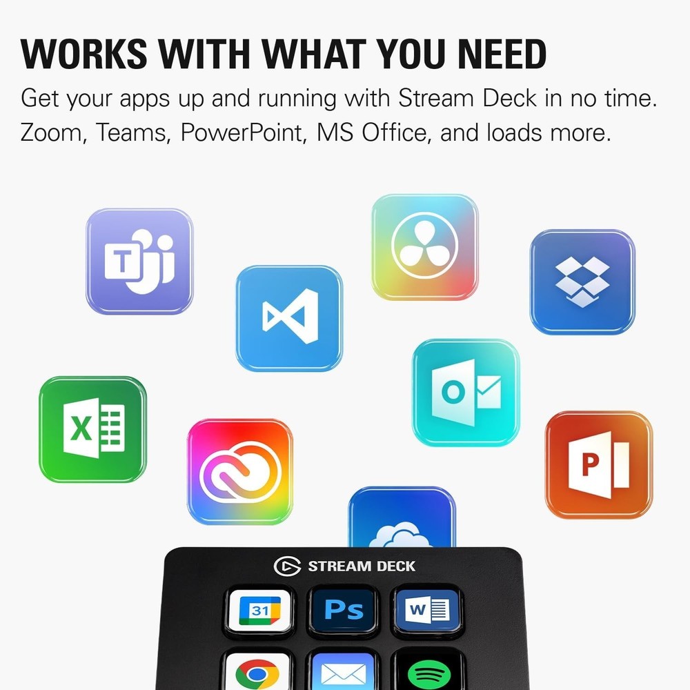 Stream Deck Mini: USB Productivity Booster with 6 Customizable Keys - Black