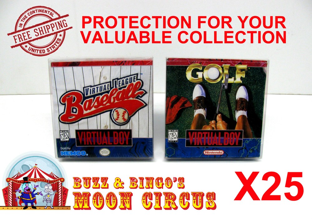 25x NINTENDO VIRTUAL BOY CIB GAME BOX - PROTECTIVE BOX PROTECTOR SLEEVE CASE
