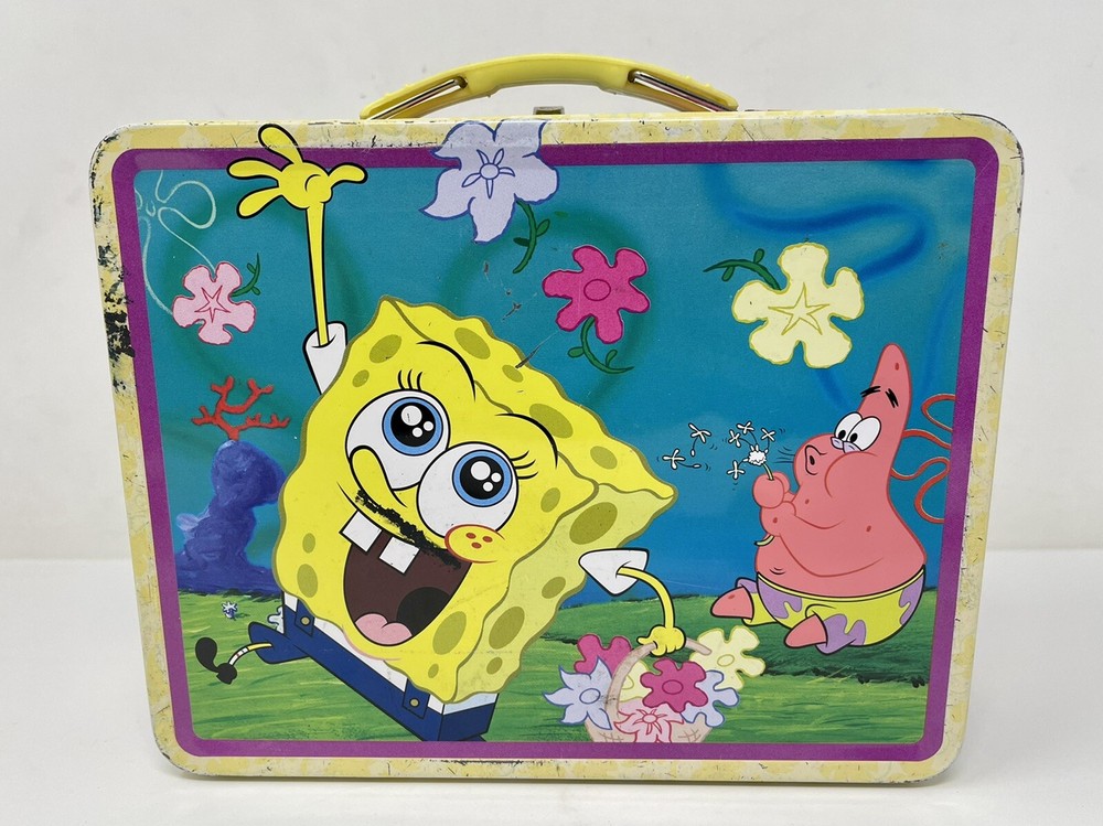 SpongeBob SquarePants and Patrick Tin Box Lunchbox 2007 Nickelodeon EMBOSSED