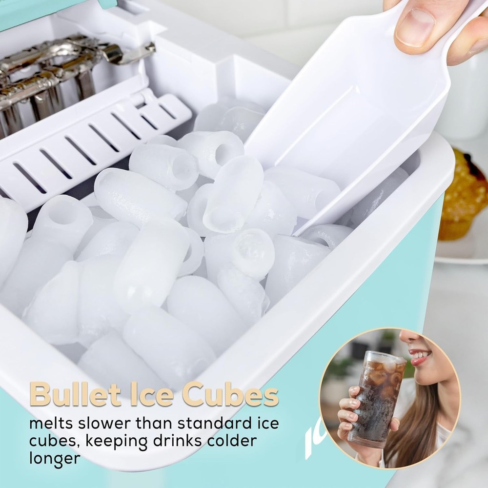Automatic Self-Cleaning Portable Electric Countertop Ice Maker Machine with H...