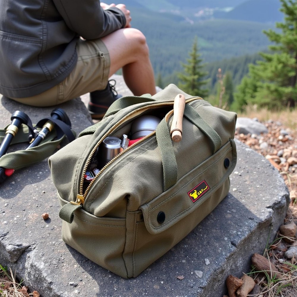 Versatile Water-Resistant Duffle Bag - Heavy-Duty, Adjustable Strap, Olive Green
