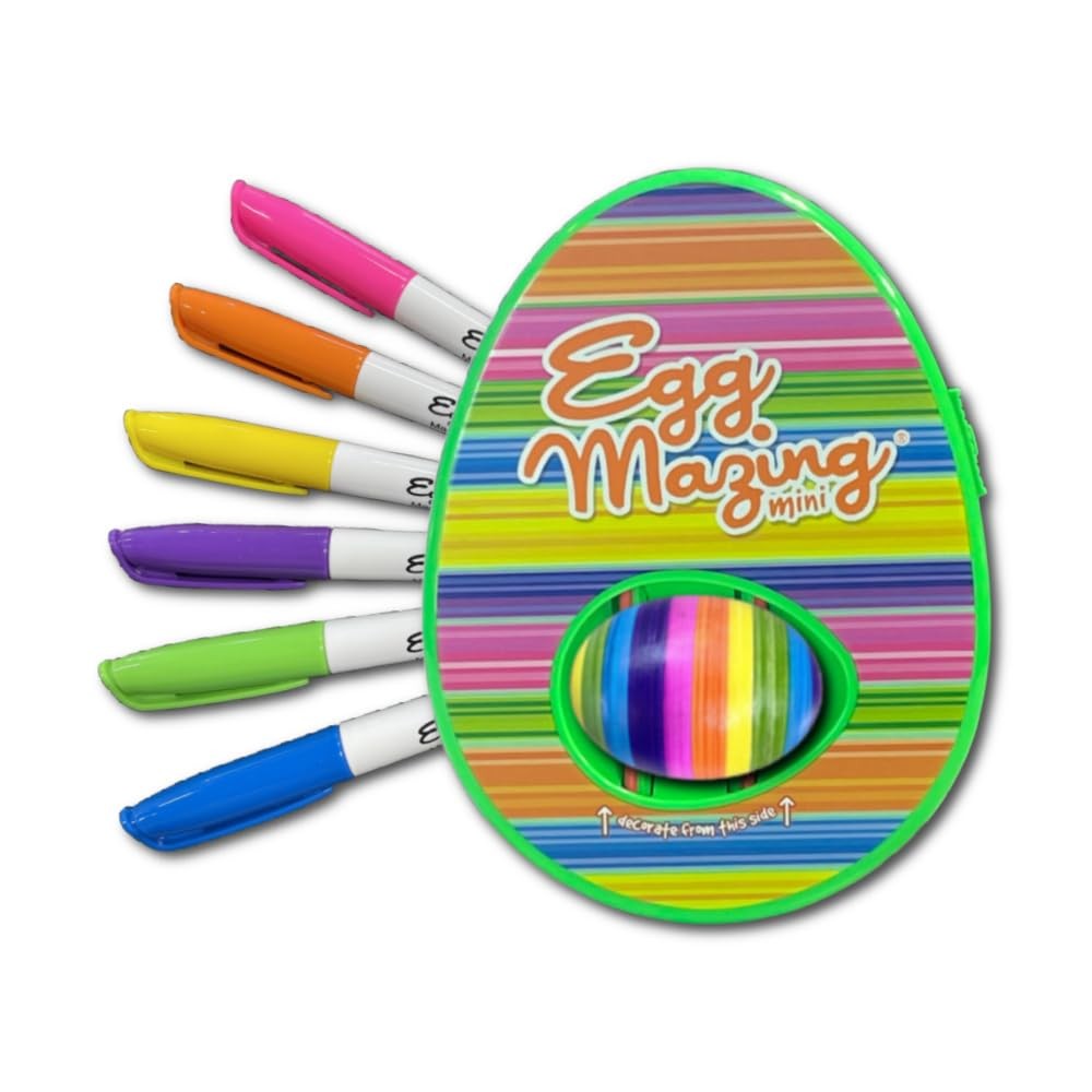 EggMazing Easter Egg Decorating Kit for Kids – Egg Spinner Decorator w/ 6 Marker