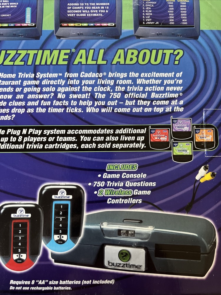 Buzztime Home Trivia System Console & 2 Wireless Controllers