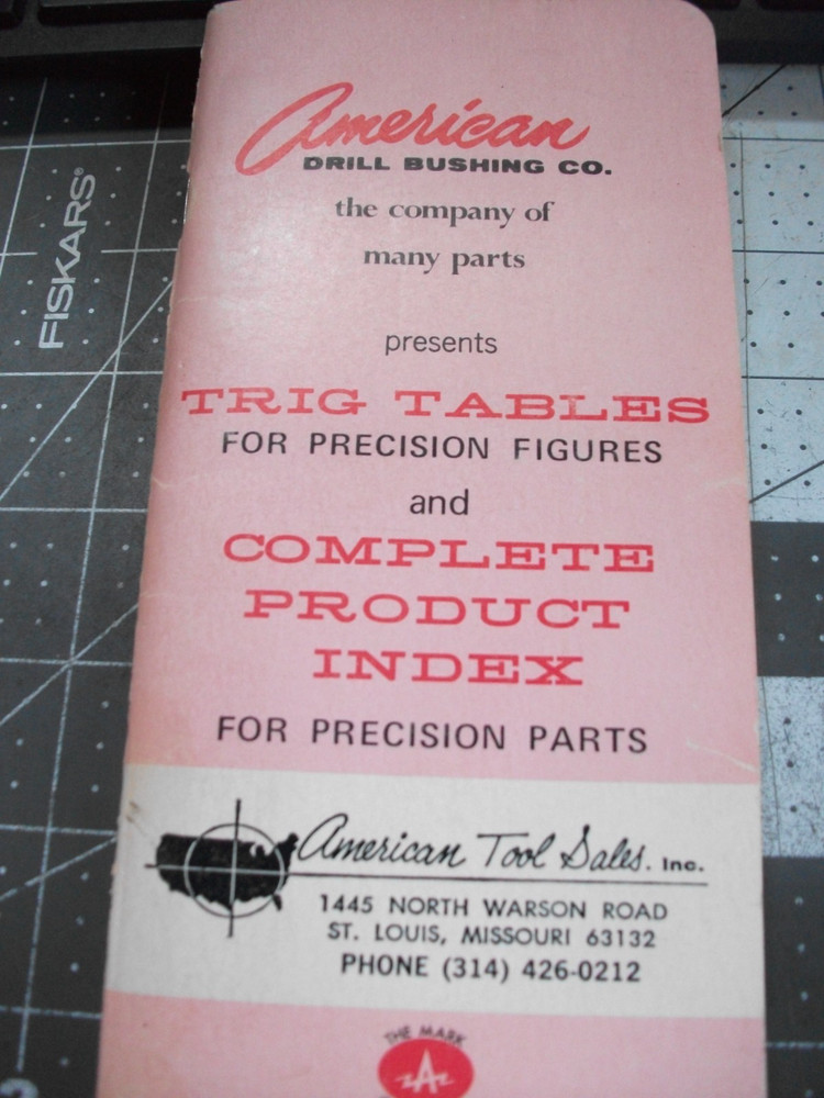 Vintage Trigonometry Tables Pocket size reference book