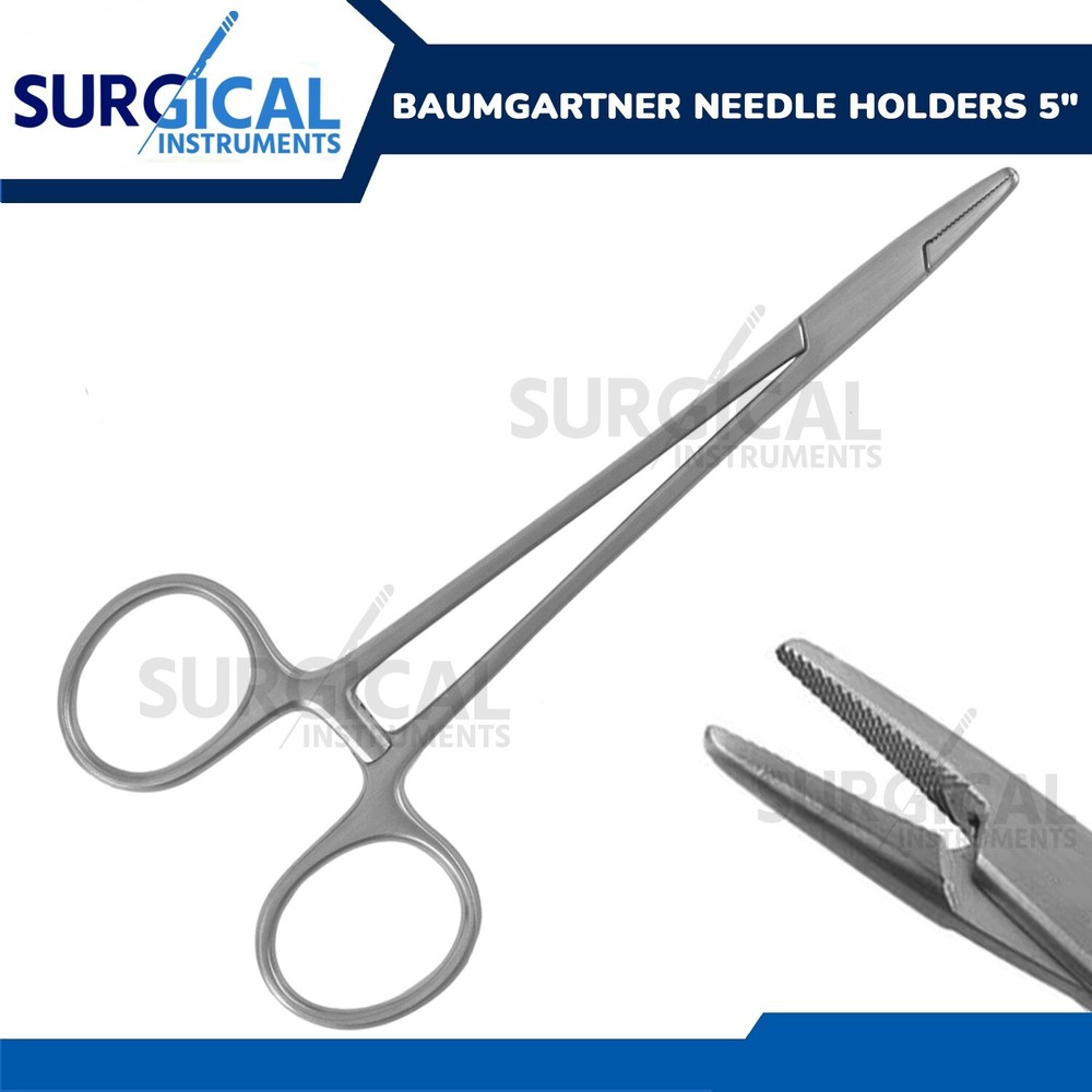 Baumgartner Needle Holders 5" Stainless Steel German Grade