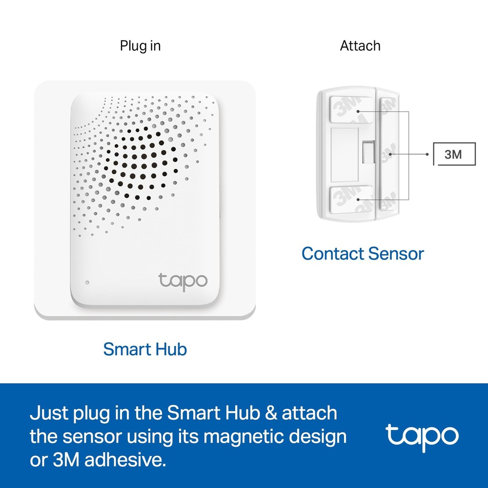 Tapo Door Sensor Starter KIT, Matter Compatible, 3X Smart 3-Pack, White