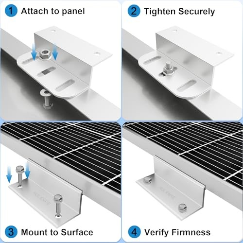 16 Units Solar Panel Mounting Brackets, Z Brackets Mounting Kit, Lightweight