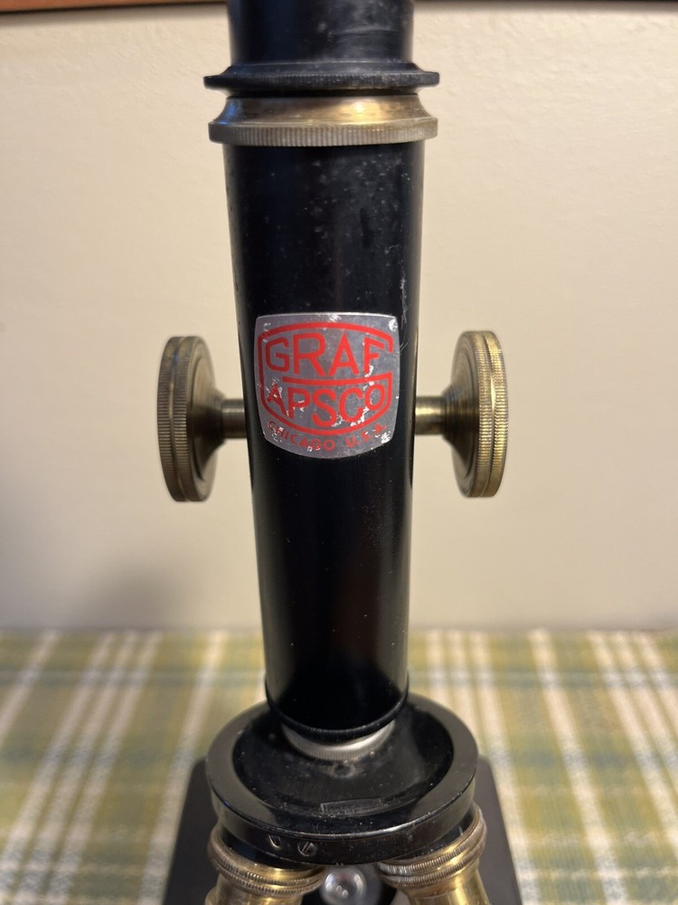 Vintage Graf Apsco Microscope with working Light c.1946
