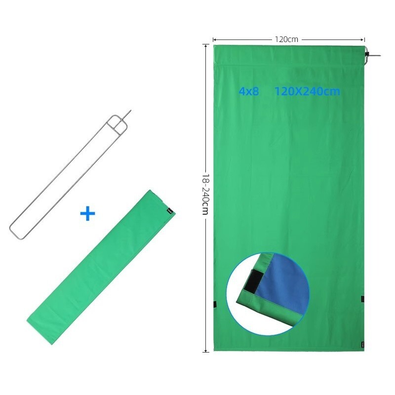 4'x8' 1.2x2.4m Floppy Flag Frame, UltraBounce, Solid Back, Blue/Green, Half Grid