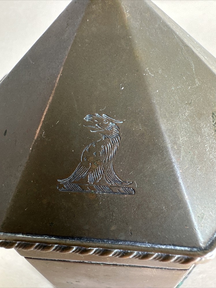 Silver Plated Octagon Lidded Canister with Unique Crest