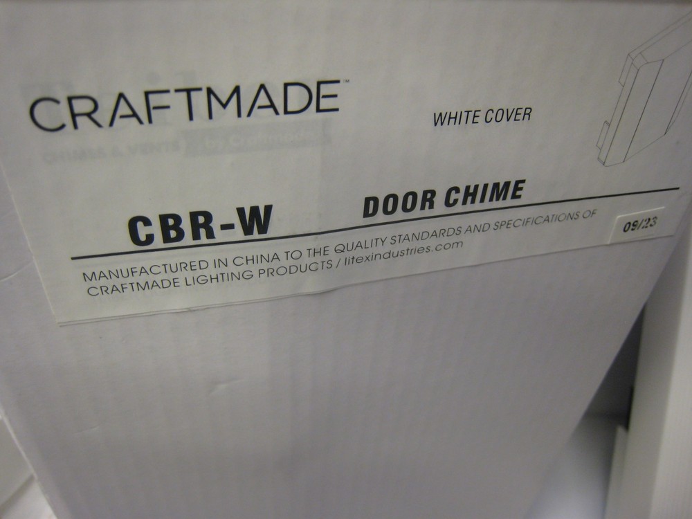 Craftmade CBR White Traditional 5.5"W Rectangular Door Chime WHITE