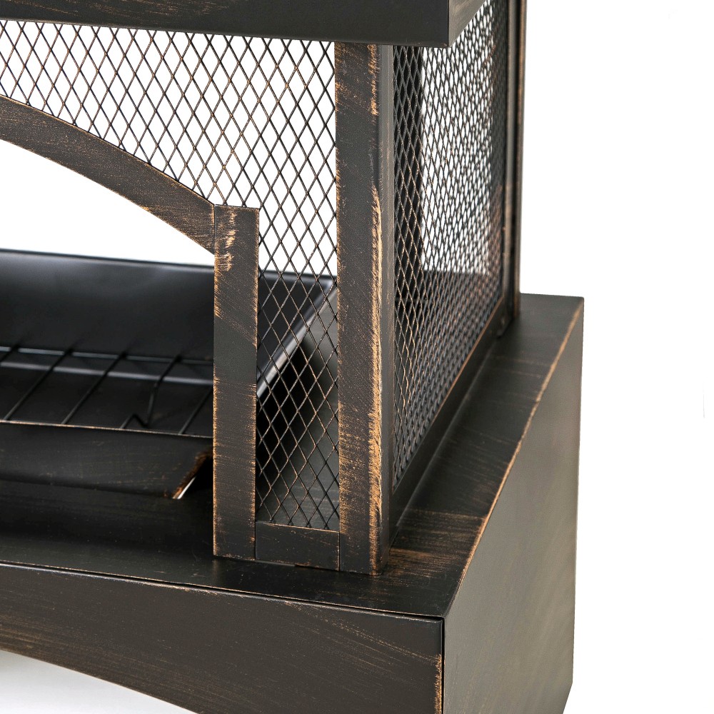 Metal Outdoor Wood Burning Fireplace Log Burner Fire Pit Patio Garden Backyard