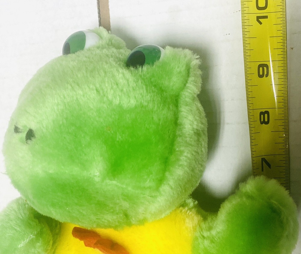 Frog Plush Puppet Bow Tie 9” Green Plushpups