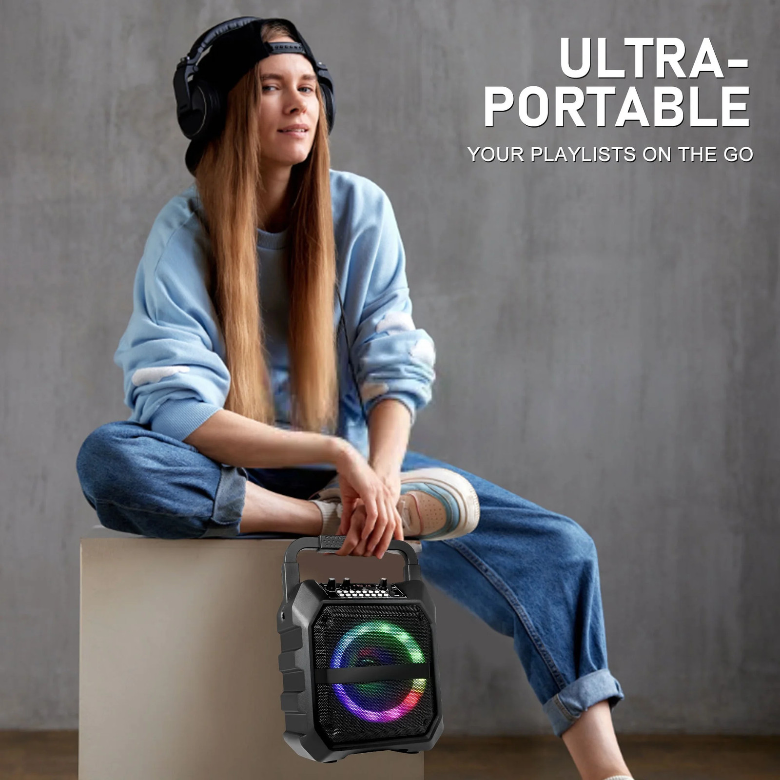 Seenda Karaoke Machine with 2 Wireless Microphones, Bluetooth Speaker, and