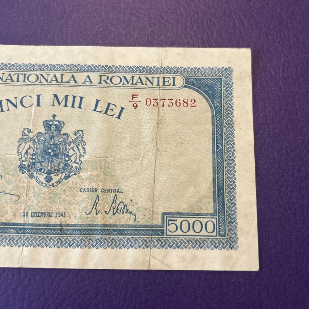 Romania- 5000 Lei- 1945