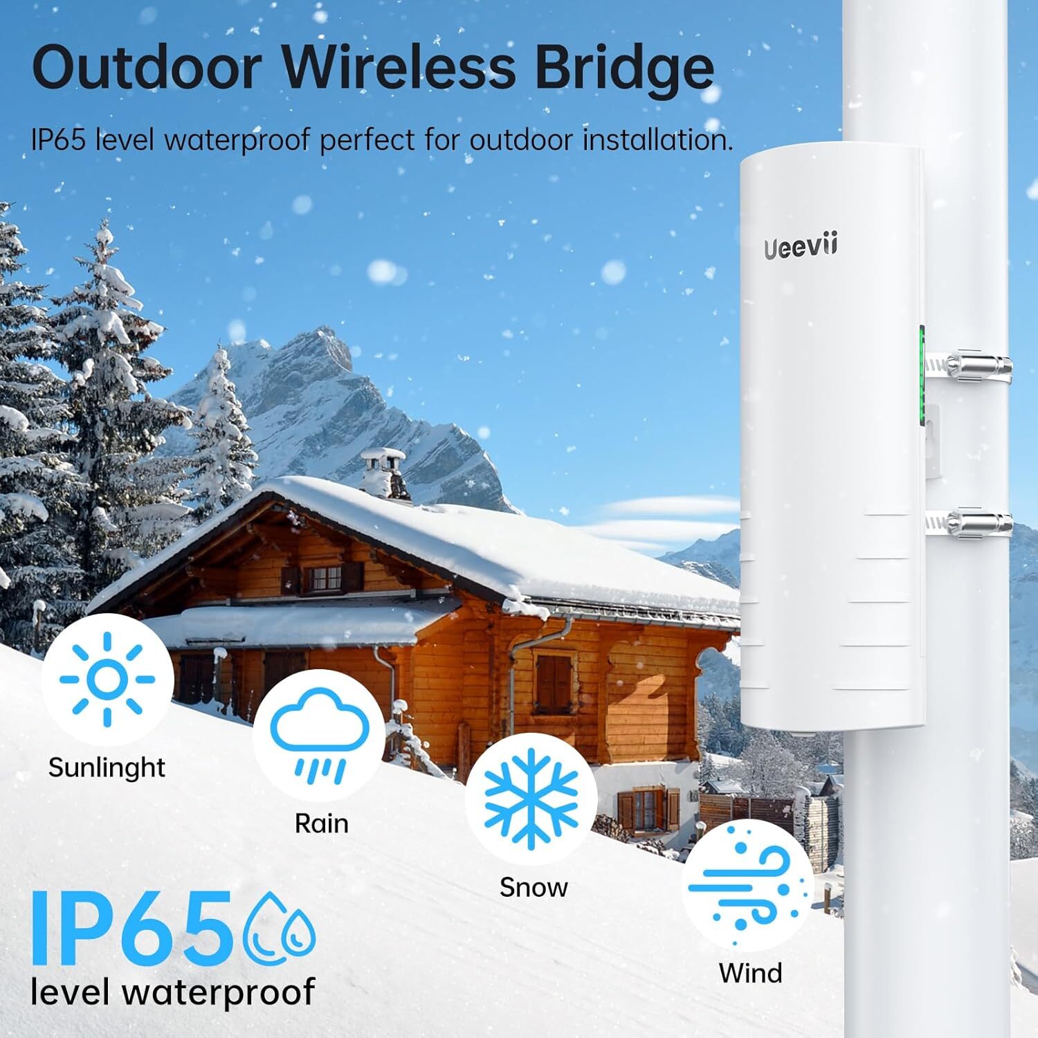 Wireless Bridge UeeVii Point to Point Starlink WiFi Extender Signal Booster 14dB