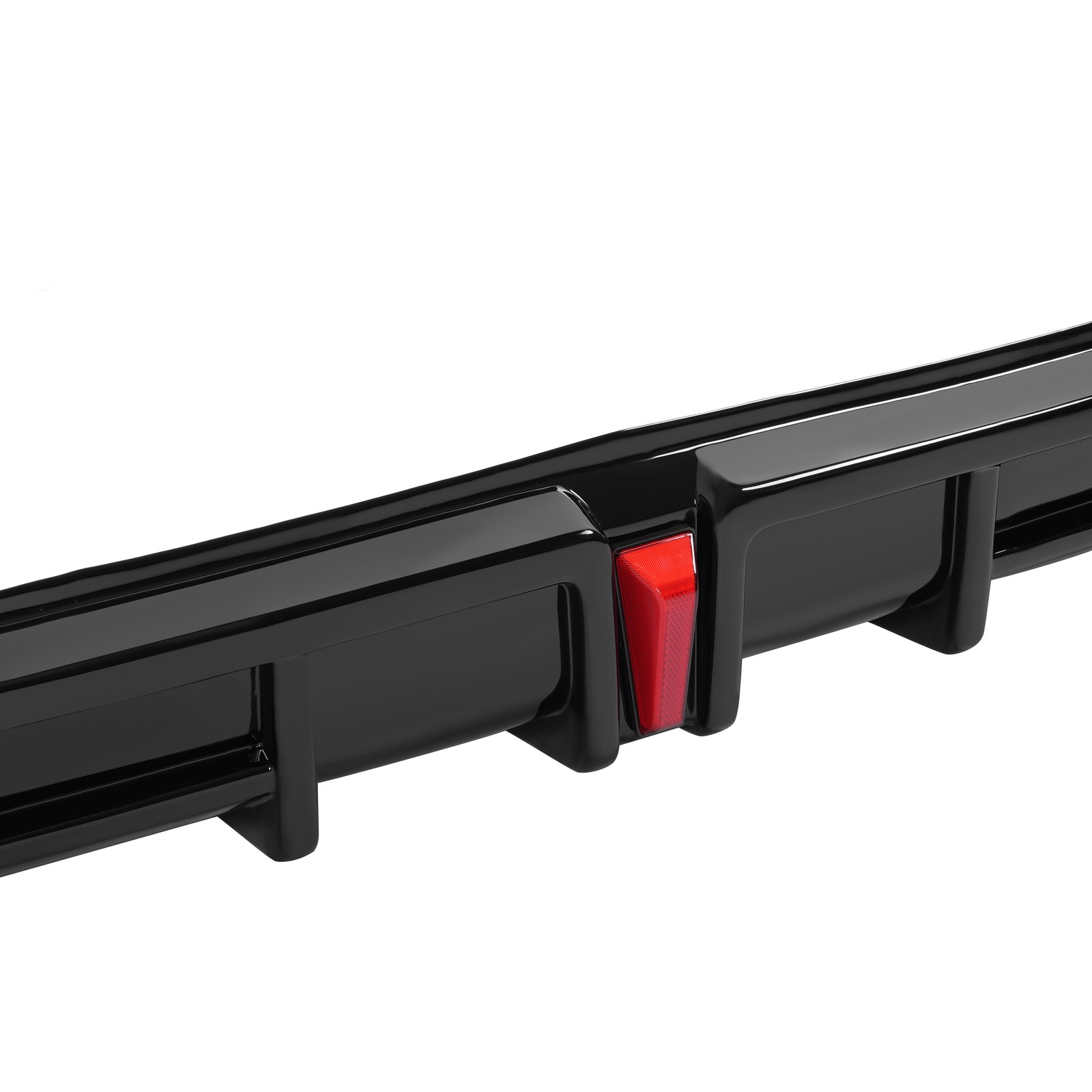 Rear Diffuser + Corner Spats W/LED For 2022-26 Honda Civic Sedan 4Dr Gloss Black