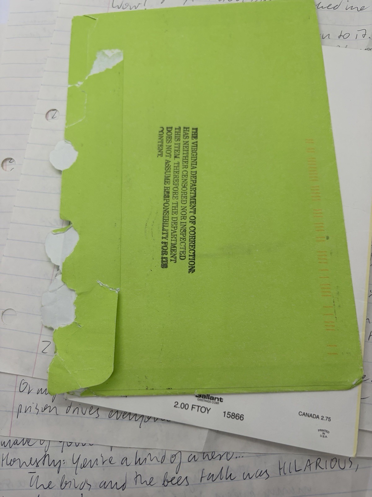 Jens Soering Soring Prison Card & Letter Signed Authentic RARE True Crime 2012