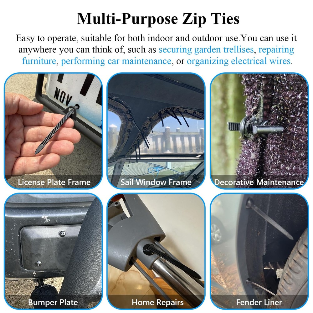 100PCS Upgraded Nylon Universal Cable Tie Buckle,Self-Locking Black