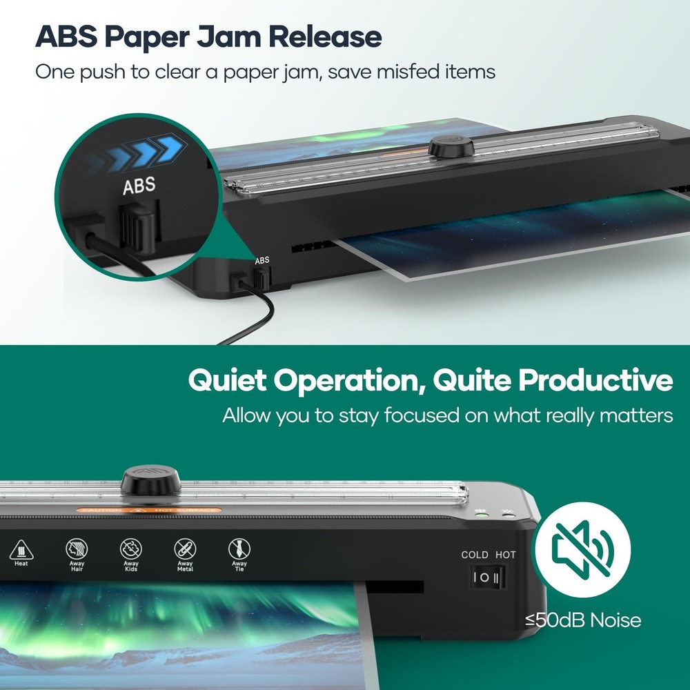 Laminator Machine 13-Inch,A3 Laminator Thermal with10 Laminating Sheets,Cold ...