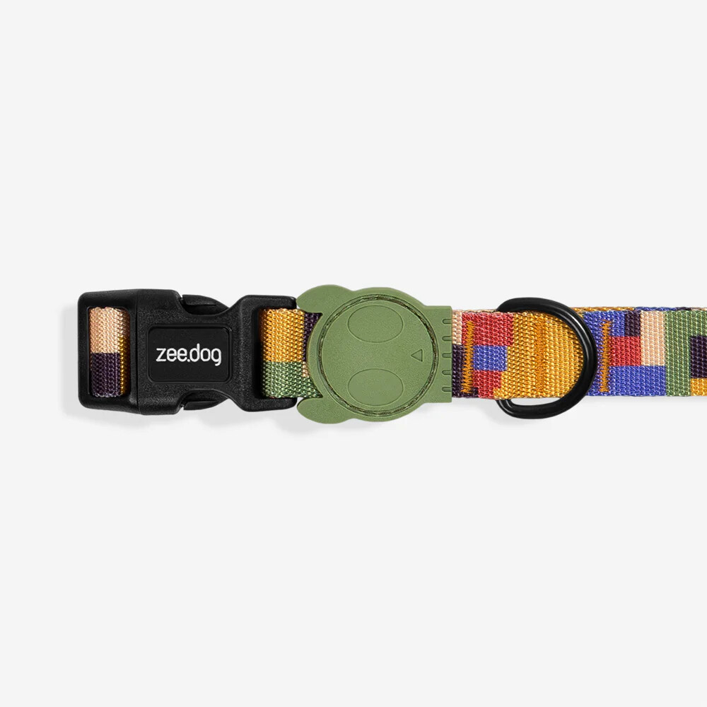 ZEE.DOG | Durable Adjustable Dog Collar | 4-point locking buckle | Pixel