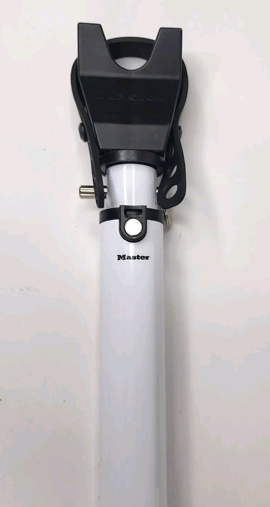 Master Lock Compact Door Stopper Folding Security Bar Adjustable, White