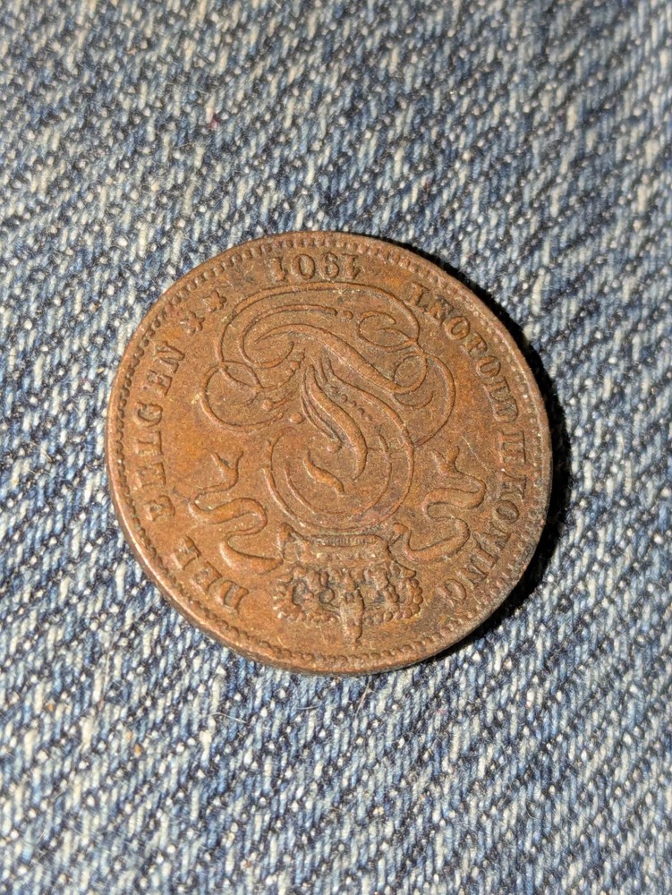 1901 Belgium 1 Cent Copper Circulated