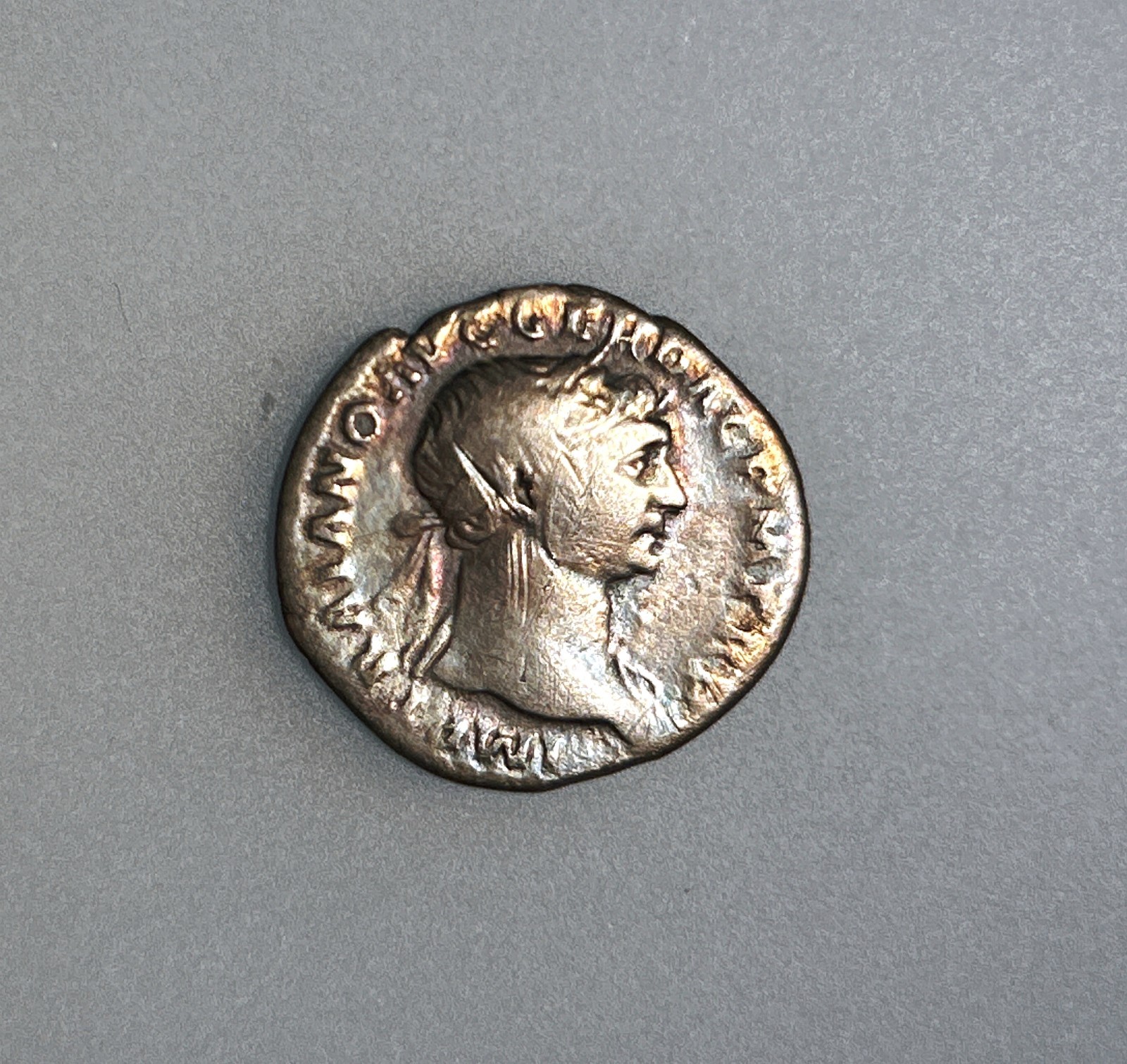 Roman Empire Trajanus  Ar  Denarius  aVF