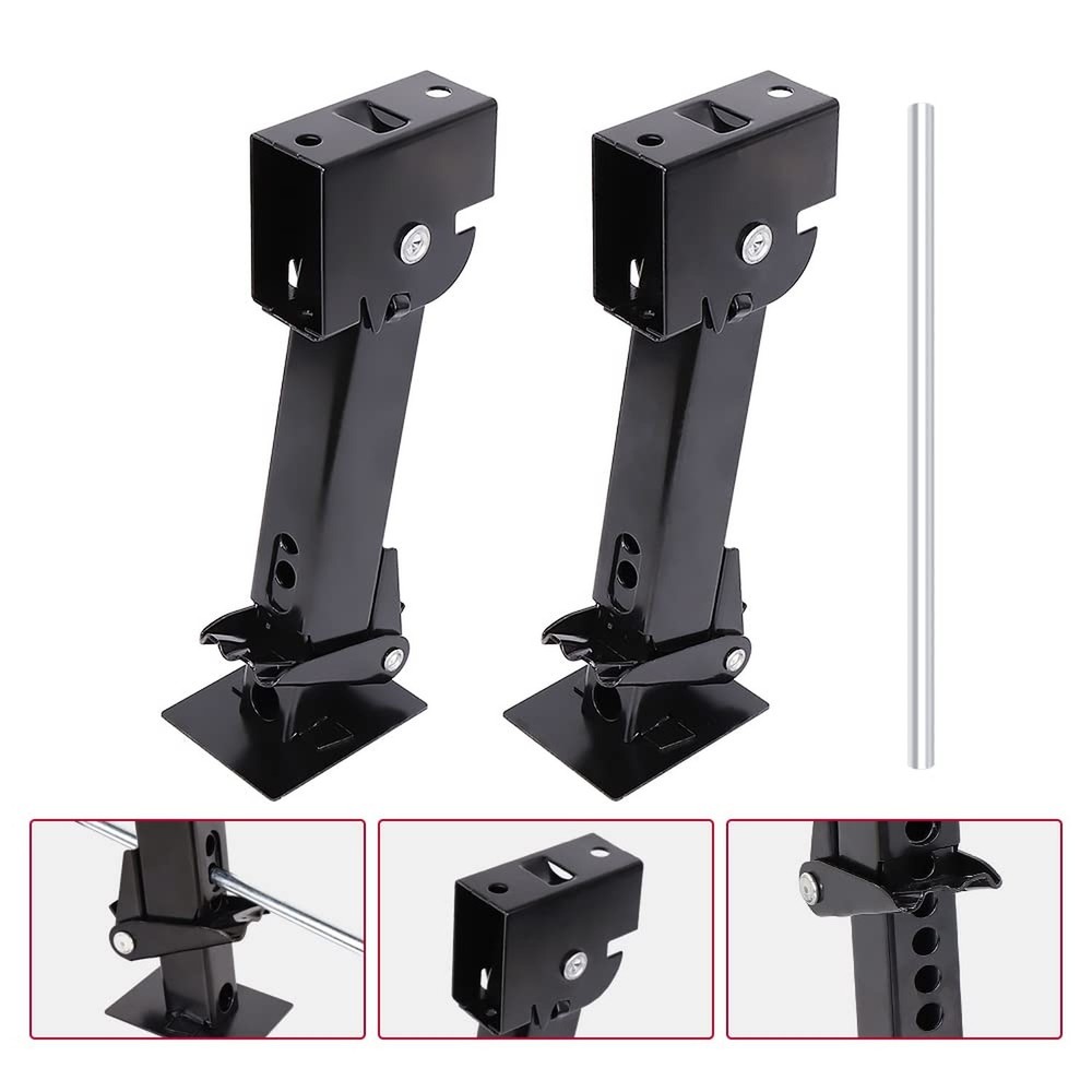 2PCS Swing Down Trailer Stabilizer Jacks - 7" Drop Leg, 18" Adjustable Rod Ha...