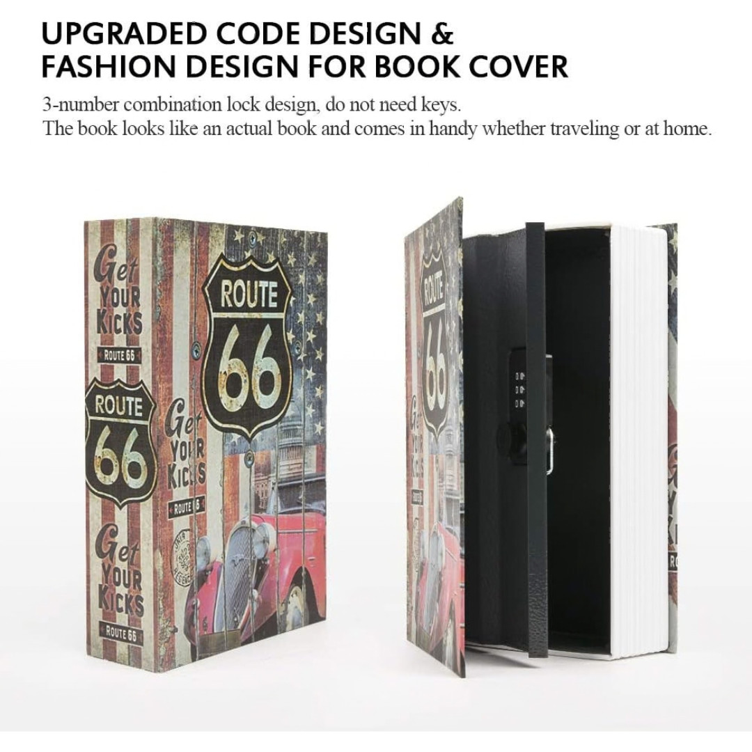Safe Lock Box Book Metal Fire Proof Secret Money Hidden Gun Cash Combination New