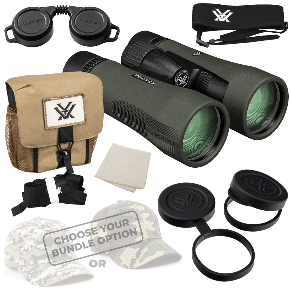 Vortex Optics DB-217 Diamondback HD 12x50 Binocular with Free Hat Bundle