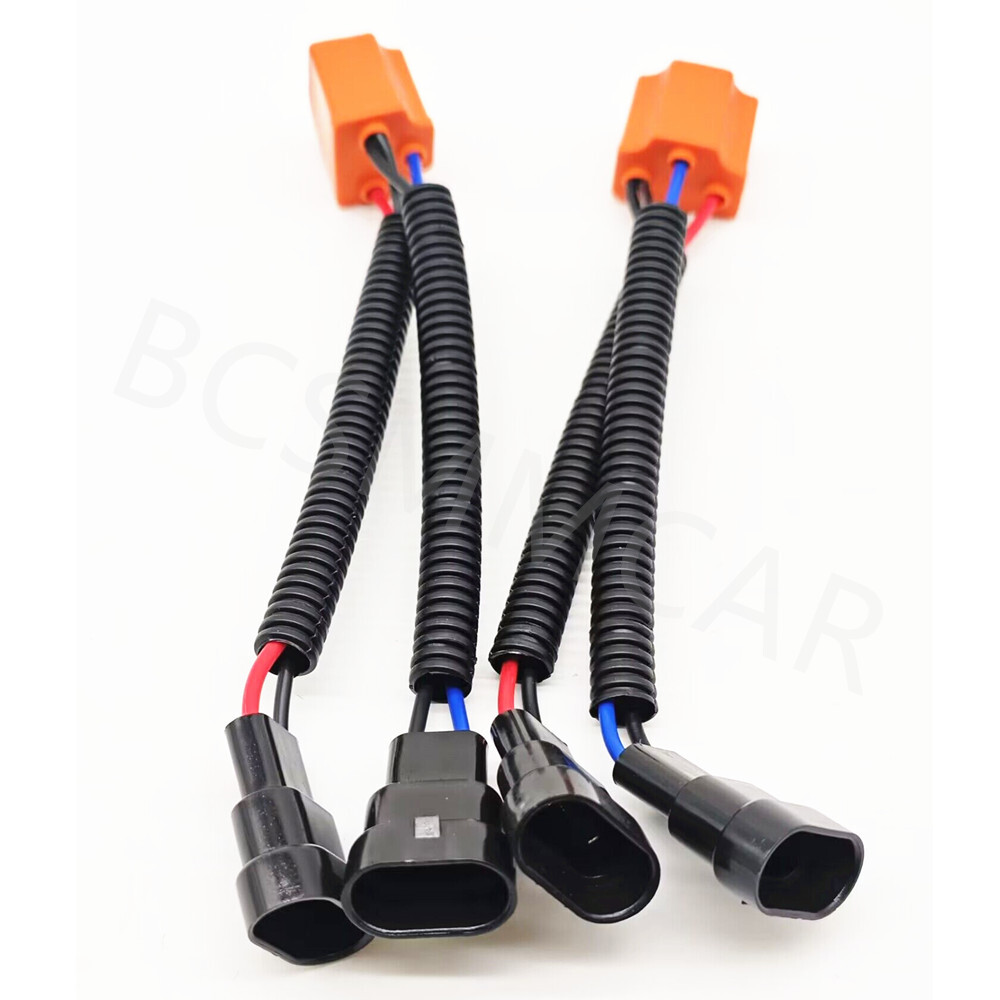 2x 9005 9006 To H4  Bulbs Adapter Headlight Conversion Wire Pigtail Connector