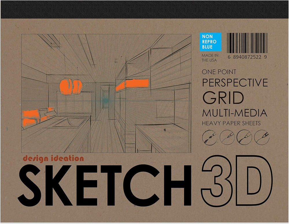 Perspective Grid PAD. Removable Sheet. Premium Paper. Smart-Bind Reinforced Lay