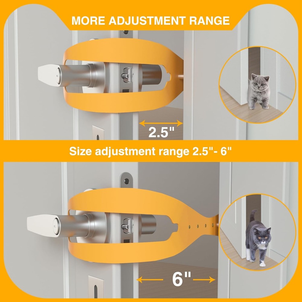 2Pcs Adjustable Cat Door Holder Latch Strap for Cats Easy Install