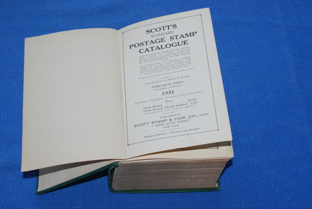 Scott Postage Stamp Catalogue 1931 BlueLakeStamps Useful Nice Condition