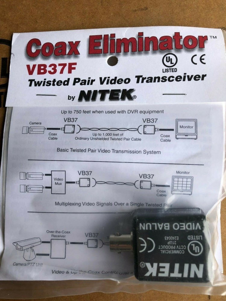 NITEK Video Transceiver VB-37F Coax Eliminator