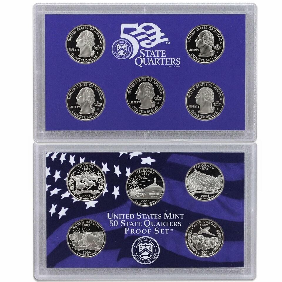 2006 S Proof Set Original Box & COA 10 Coins CN-Clad